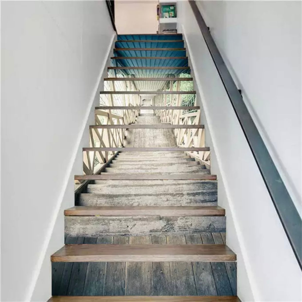 13pcs-diy-3d-stair-wall-stickers-night-lake-landscape-art-stair-sticker-pvc-decals-for-home-decoration-wall-paper-sticker