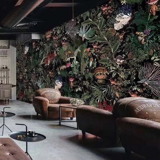 Custom Wallpaper Mural Tropical Plants and Animals (㎡)