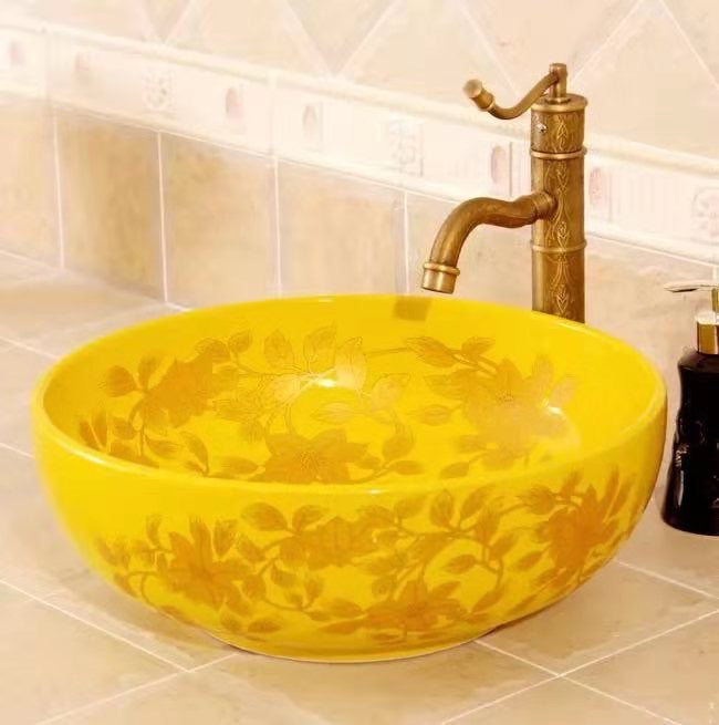colorful-bathroom-cloakroom-europe-vintage-style-art-wash-basin-ceramic-counter-top-wash-basin-bathroom-sinks-counter-basins-yellow-golden-chinoiserie
