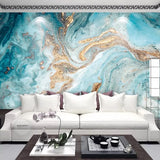 Custom Size Wallcovering Marble Effect Wallpaper Mural (㎡)