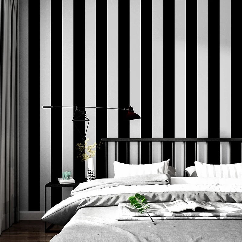 black-and-white-wallpaper-wallcovering-nordic-style-classic-striped-wallpaper-papier-peint