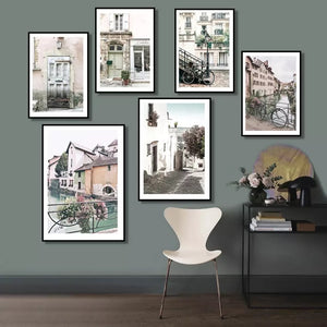 British Architecture Nordic Poster Streetscape Wall Art Canvas Prints Unframed