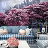 papel-de-parede-customized-large-murals-stylish-home-decoration-beautiful-pink-forest-big-tree-elk-landscape-wall-wallpaper