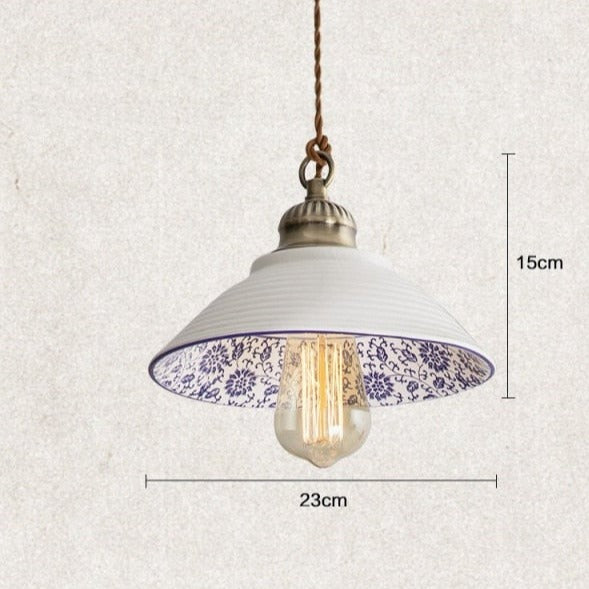 Chinese Style Ceramic Pendant Light Retro Porcelain Hanging Lamp