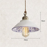 Chinese Style Ceramic Pendant Light Retro Porcelain Hanging Lamp
