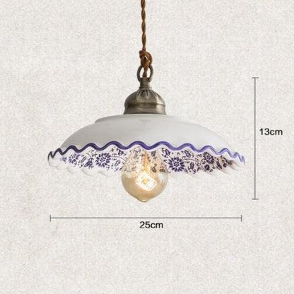 Chinese Style Ceramic Pendant Light Retro Porcelain Hanging Lamp