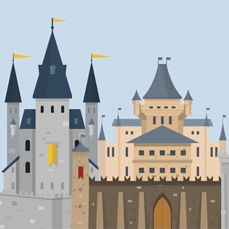 Custom Wallpaper Mural Nordic Style Cartoon Castle (㎡)