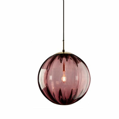 Modern Led Hanging Lamp Wave Glass Ball Pendant Light