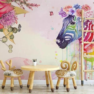 custom-3d-mural-wallpaper-papier-peint-colorful-zebra-flowers-interior-bedroom-dining-room-living-room-photo-wall-decoration-kids-room-nursery