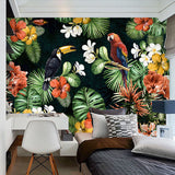 custom-mural-wallpaper-painting-pastoral-parrot-tropical-rainforest-plant-cartoon-living-room-tv-backdrop-wall-papers-home-decor