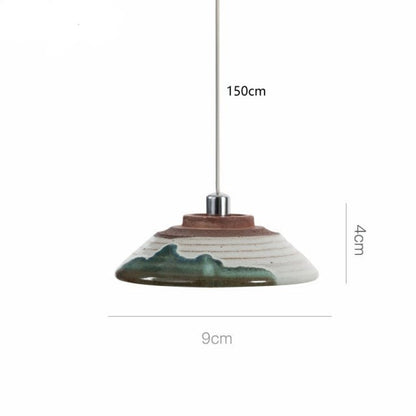 Retro Mini Ceramic Pendant Light Chinese Style Hanging Lamp