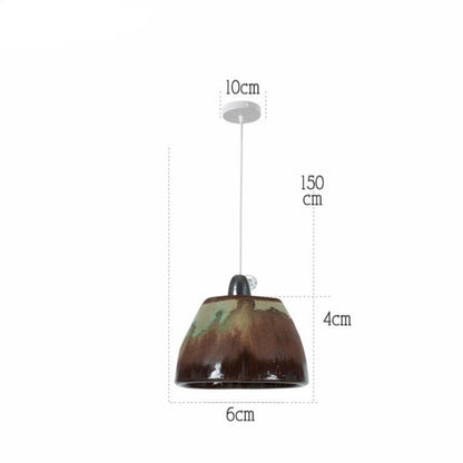 Retro Mini Ceramic Pendant Light Chinese Style Hanging Lamp