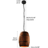 Retro American Style Wood Wine Barrel Pendant Lamp