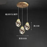Copper Diamond Shaped Crystal Chandelier Luxury Simple Design Light