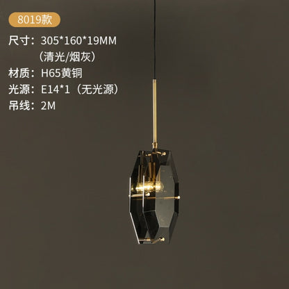 Luxury Lighting Diamond Shaped Crystal Pendant Lamp