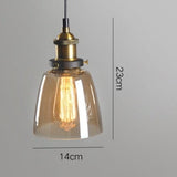 Retro Pendant Lamp Glass Hanging Light Led Light Fixture