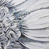 Custom Luxury Glass Mosaic Mural Black White Sunflower