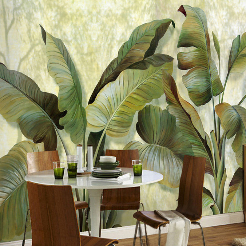 custom-mural-wallpaper-european-style-green-banana-leaf-oil-painting-canvas-home-decor-living-room-bedroom-modern-art-wallpaper
