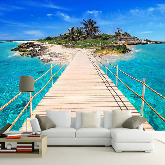 custom-photo-wallpaper-island-wooden-bridge-3d-landscape-painting-background-wall-decorations-living-room-mural-de-parede-3d