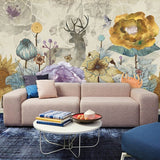 custom-vintage-flowers-and-elk-deer-design-wall-mural-on-the-wall-for-meeting-room-living-room-sofa-background-wall-paper-mural