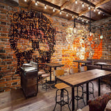 Custom-3D-Wall-Murals-Wallpaper-European-Style-brick-skull-living-room