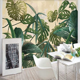 Custom Mural Wallpaper Tropical Rainforest Leaves | BVM Home