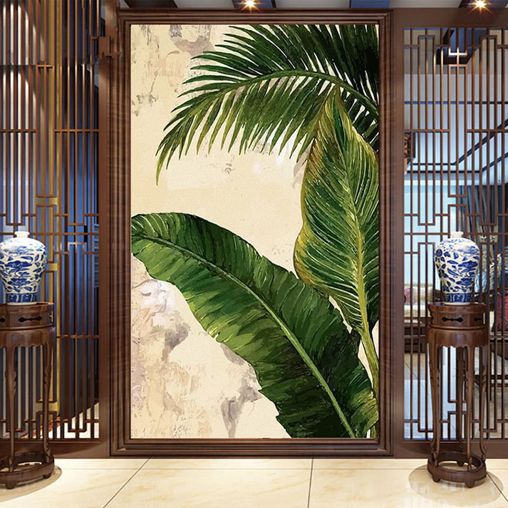 Custom Photo Wallpaper Mural Tropical Palm Banana Leaves | BVM Home