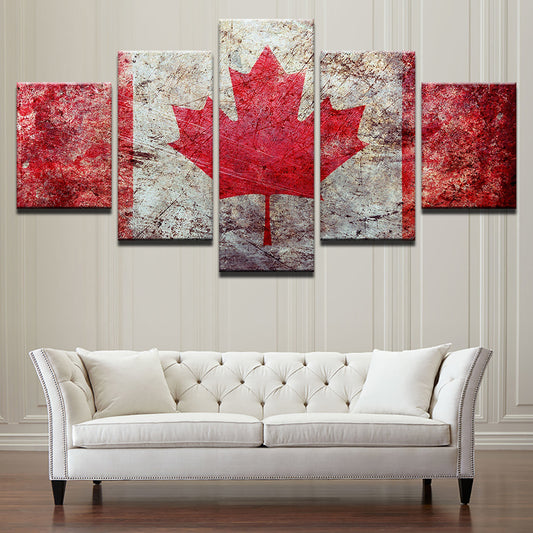 poster-canvas-painting-hd-wall-art-5-panel-canada-flag-modern-printing-type-pictures-modular-artwork-vintage-home-decoration