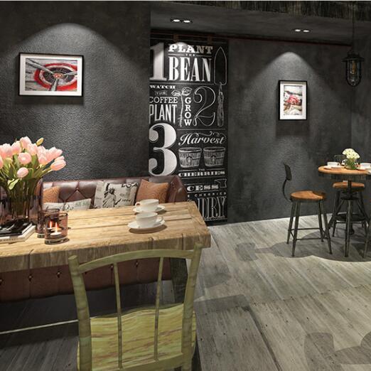 Retro Plain Solid Color Cement Effect Wallpaper Cement Ash (5.3 ㎡)