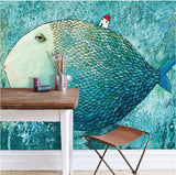 custom-wallcovering-wallpaper-fish-fairy-ocean-blue-color-wall-background-poster-mural-wallpaper-for-living-room-bedroom-discount