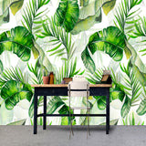 custom-photo-wallpaper-hand-painted-banana-leaves-rain-forest-plants-green-leaf-decor-wall-painting-wallpapers-for-living-room