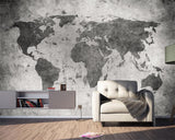 custom-wallpaper-mural-european-retro-nostalgia-world-map-cement-effect-wallcovering