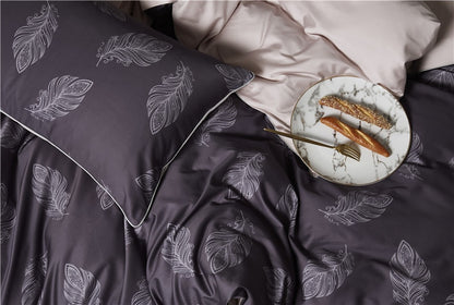 Luxury Egyptian Cotton Bohemia Duvet Cover Set Feathers