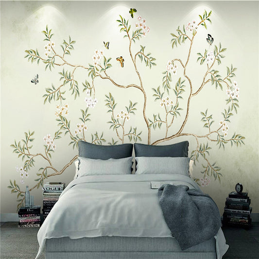 flower-butterfly-highlight-hand-painted-stylish-style-tv-background-wallpaper-living-room-bedroom-wall-paper-mural