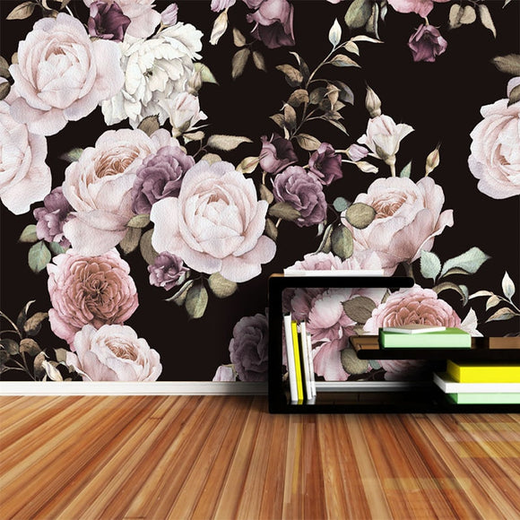 custom-3d-photo-wallpaper-mural-hand-painted-black-white-rose-peony-flower-wall-mural-living-room-home-decor-painting-wall-paper-papier-peint-flowers