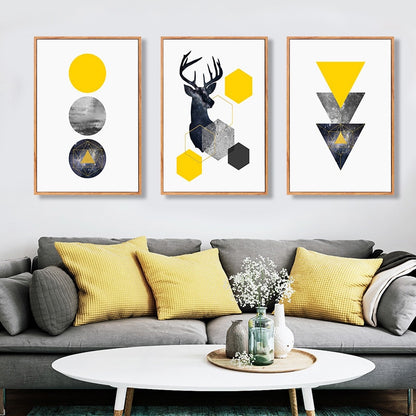 abstract-geometric-triangles-deer-poster-canvas-printings-wall-art-paintings-pictures-for-living-room-home-decorations