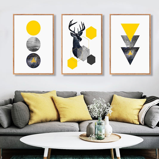 abstract-geometric-triangles-deer-poster-canvas-printings-wall-art-paintings-pictures-for-living-room-home-decorations
