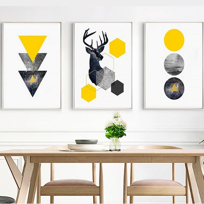 abstract-geometric-triangles-deer-poster-canvas-printings-wall-art-paintings-pictures-for-living-room-home-decorations
