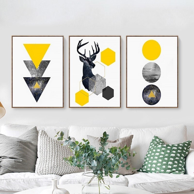 abstract-geometric-triangles-deer-poster-canvas-printings-wall-art-paintings-pictures-for-living-room-home-decorations