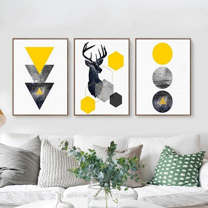 abstract-geometric-triangles-deer-poster-canvas-printings-wall-art-paintings-pictures-for-living-room-home-decorations