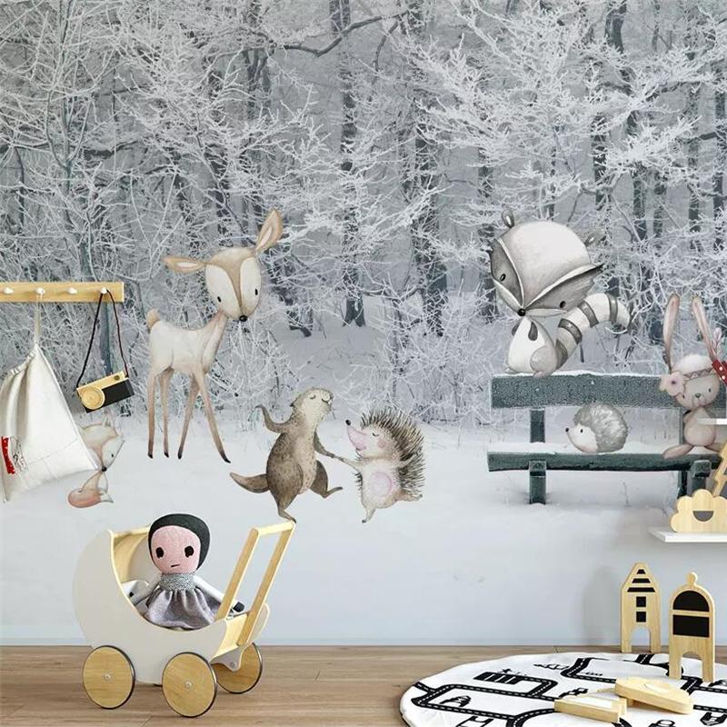 custom-wallpaper-mural-winter-snow-scenery-cartoon-animal-world-tv-background-wall-paper-murals-3d-wallpaper