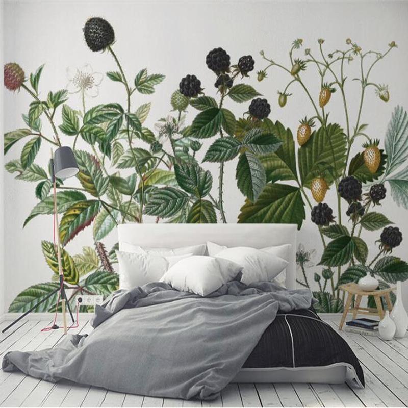 Custom Wallpaper Mural Plants Pastoral Style Wallcovering | BVM Home