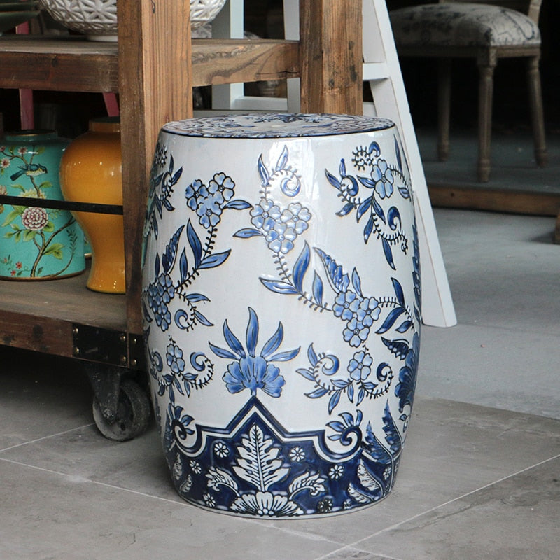 chinoiserie-blue-and-white-ceramic-drum-stool-sofa-table-ceramic-stool-blue-and-white-ancient-porcelain-ceramic-stool