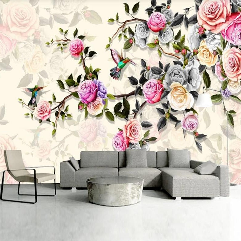 custom-mural-wallpaper-3d-living-room-bedroom-home-decor-wall-painting-papel-de-parede-papier-peint-nordic-hand-painted-retro-flowers-birds-peony-roses