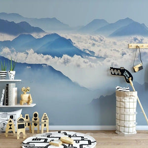 Custom Wallpaper Mural Mountain Clouds Landscape (㎡)